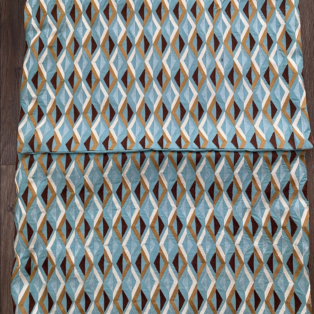 Crate and Barrel Zuri aqua Pillow cover 12x18” (2)